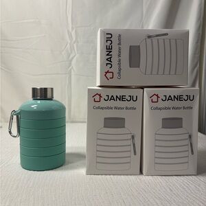 3 qty Jane Ju Collapsible Water Bottle - Mint Green NWT